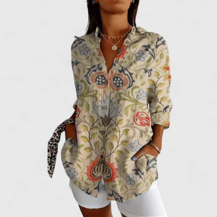Élodie | Blouse Florale Élégante