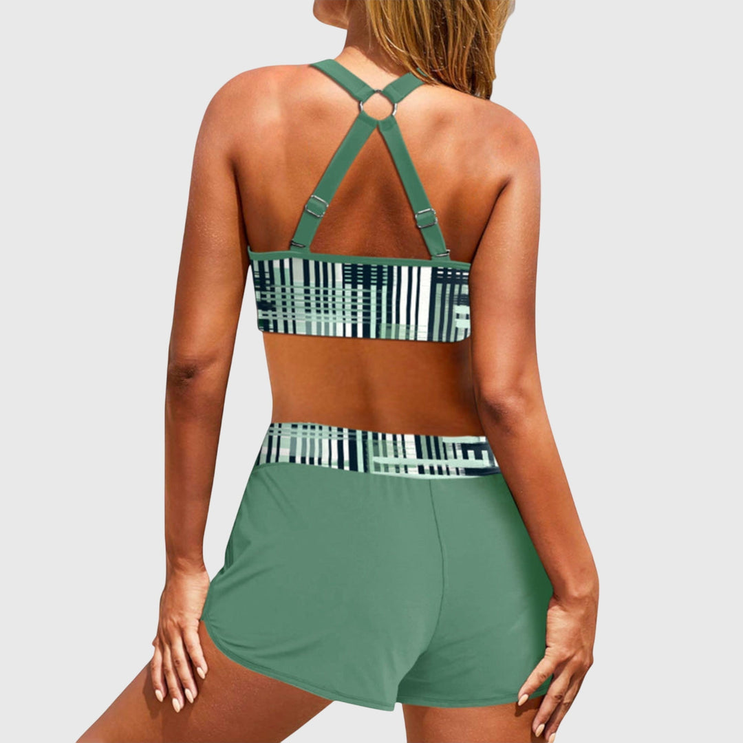 Clémence | Ensemble de Bikini Ridé Taille Haute