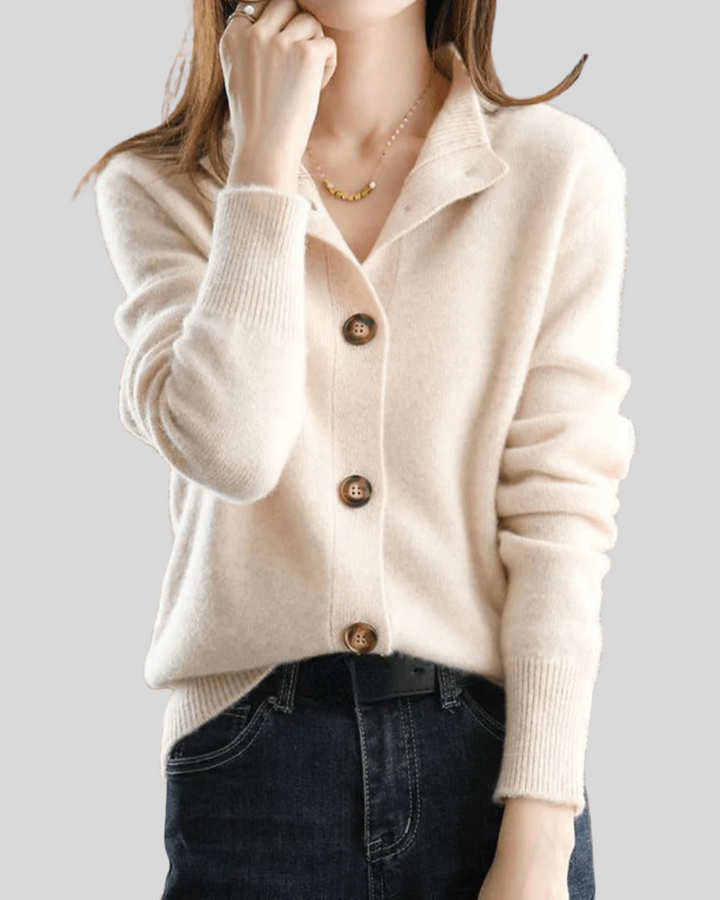 Stéphanie | Cardigan en Cachemire Style Rétro