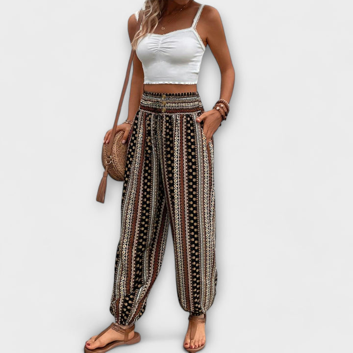 Élise | Pantalons avec Graphique Ethnique