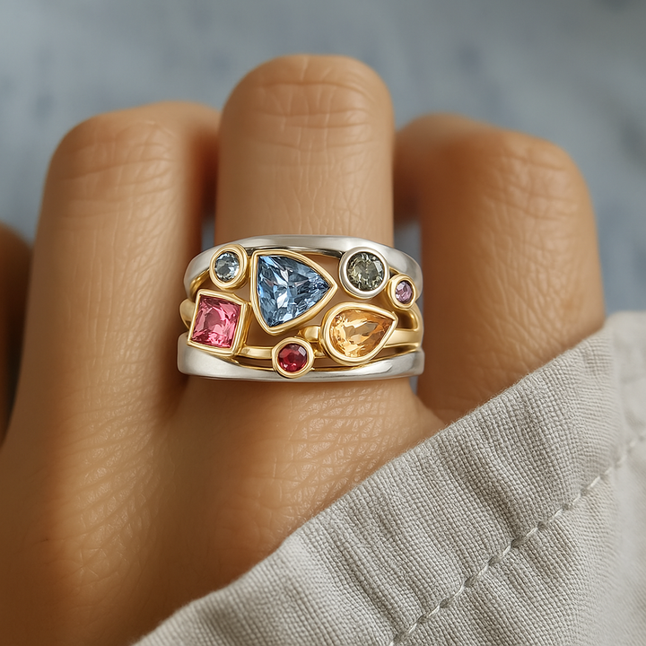 Bague Vintage Bunter Zirkonia