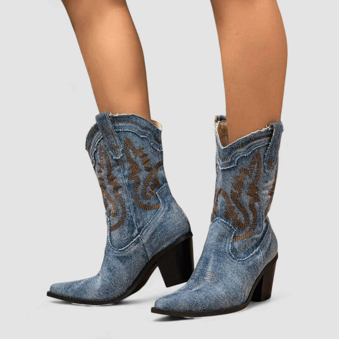 Amélie | Bottines en Denim Orthopédique